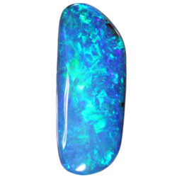 10.6ct boulder opal with blue and green fire polished freeform shape source from Queensland Australia