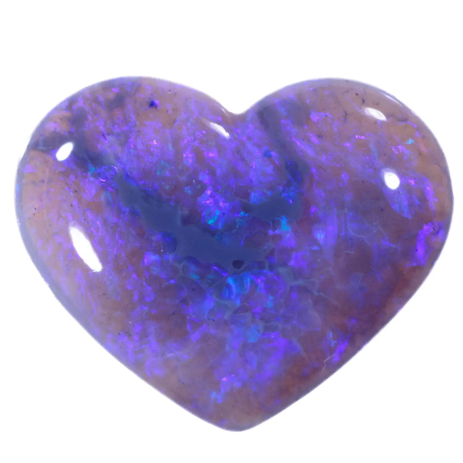 2.1ct Black Crystal Opal Heart – Blue and Violet Fire - Copy